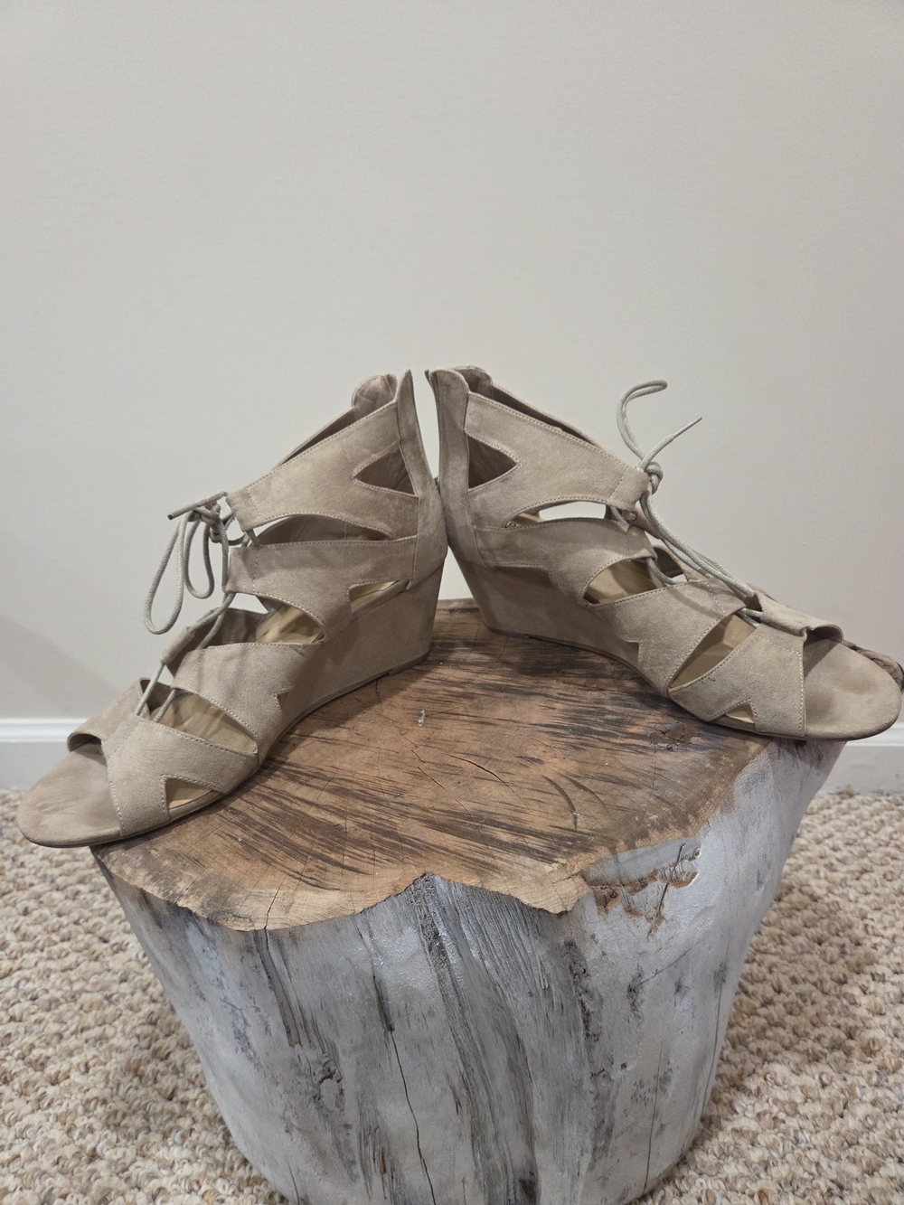torrid Taupe Lace-Up Wedge Sandals